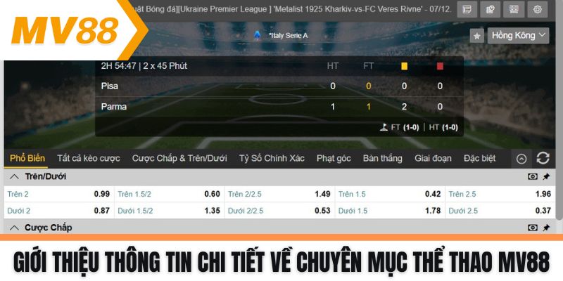 Giới thiệu thông tin chi tiết về chuyên mục Thể thao MV88