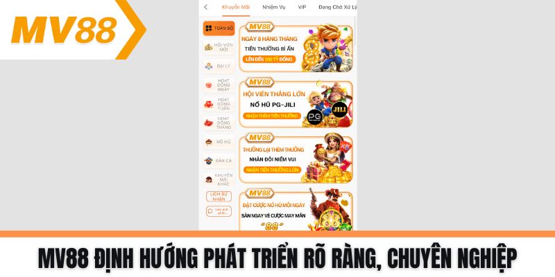 MV88 định hướng phát triển rõ ràng, chuyên nghiệp
